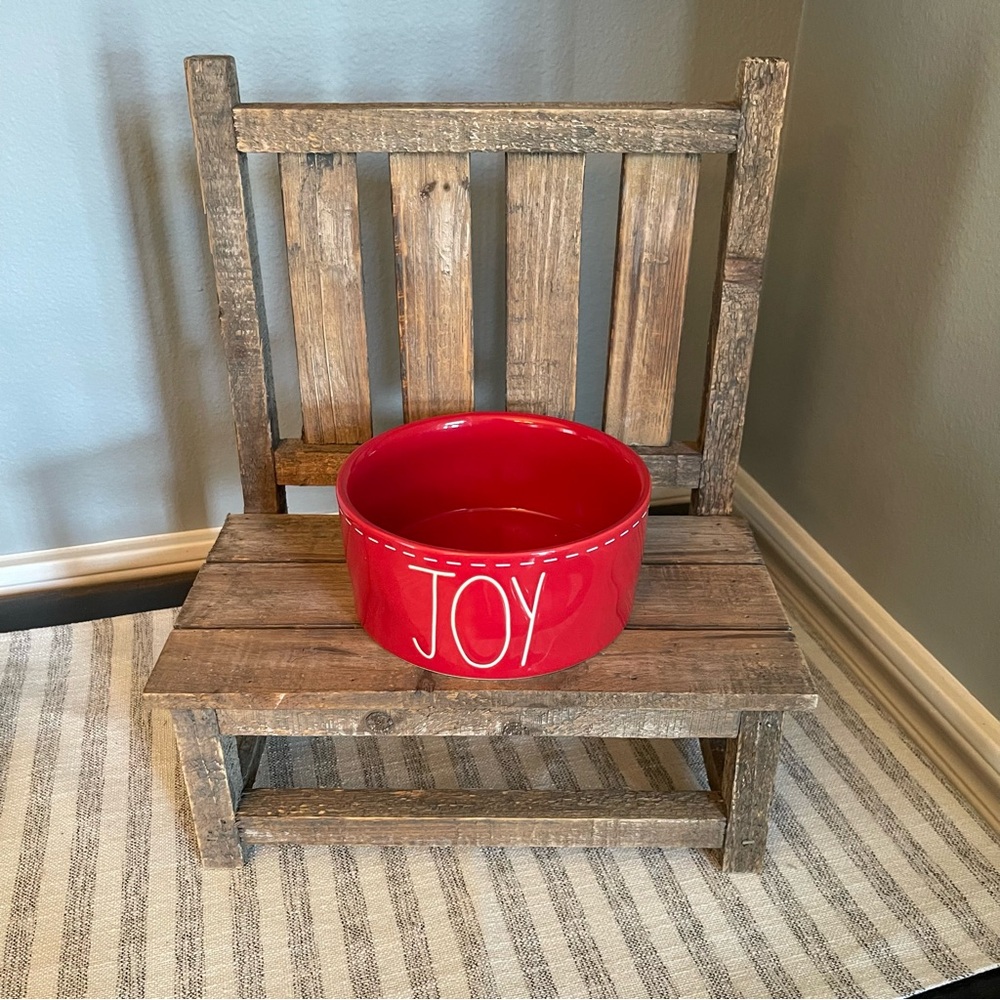 NEW - Rae Dunn Red Joy Holiday Pet Bowl - Dog / Cat